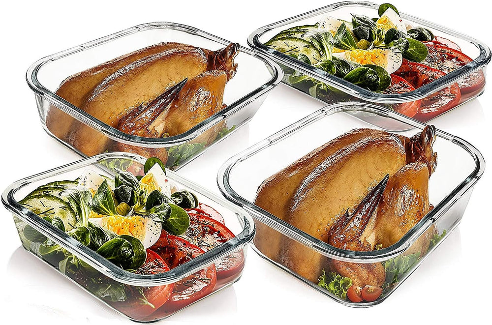 M MCIRCO 80 oz & 36 oz Extra Large Glass Food Storage Containers with Lids