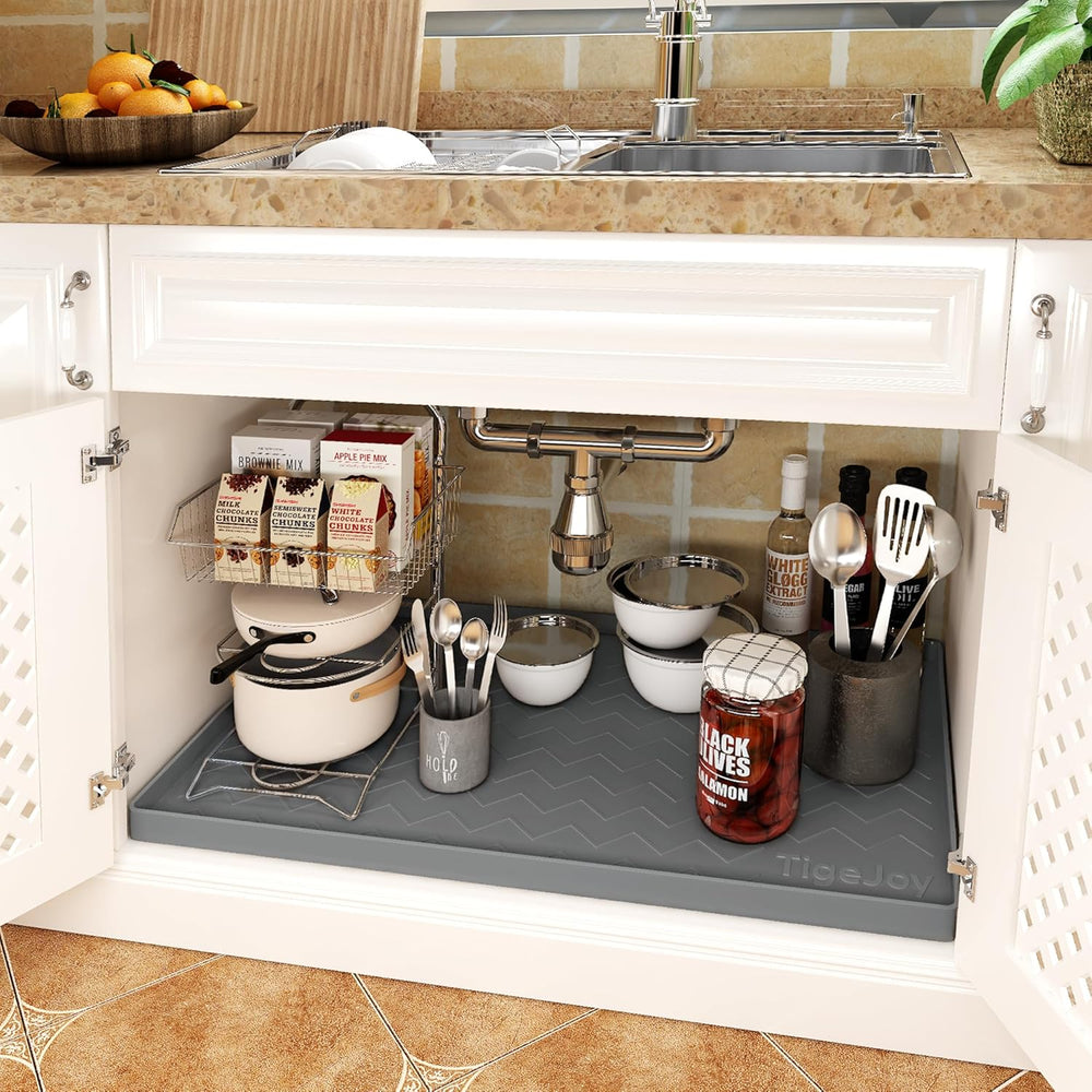 TigeJoy Under Sink Mats for Kitchen Waterproof 37" x 22", Cabinet L...