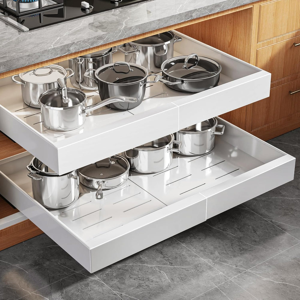 2 Pack Pull Out Cabinet Organizer for Wide Cabinets,Expandable 15.1"-26....