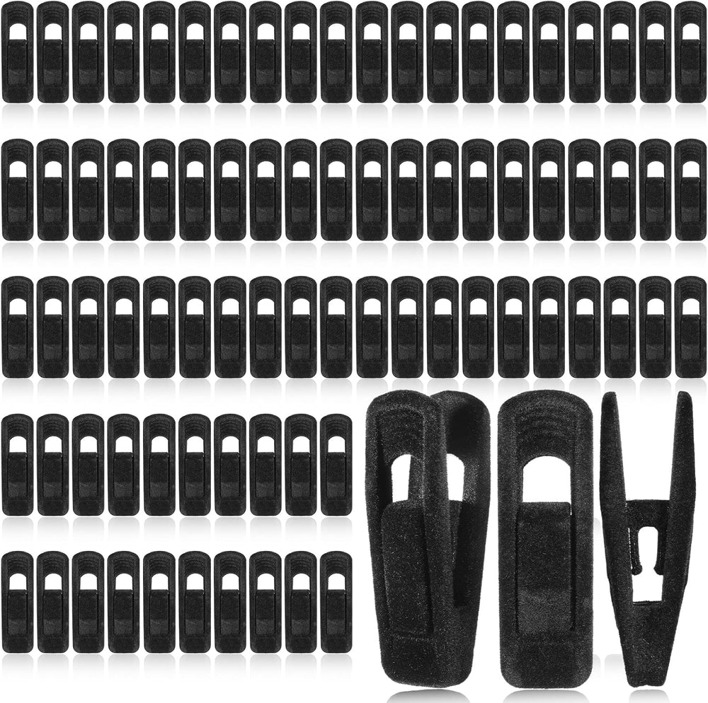 Black Velvet Hangers Clips, 80 Pack Strong Finger Clips