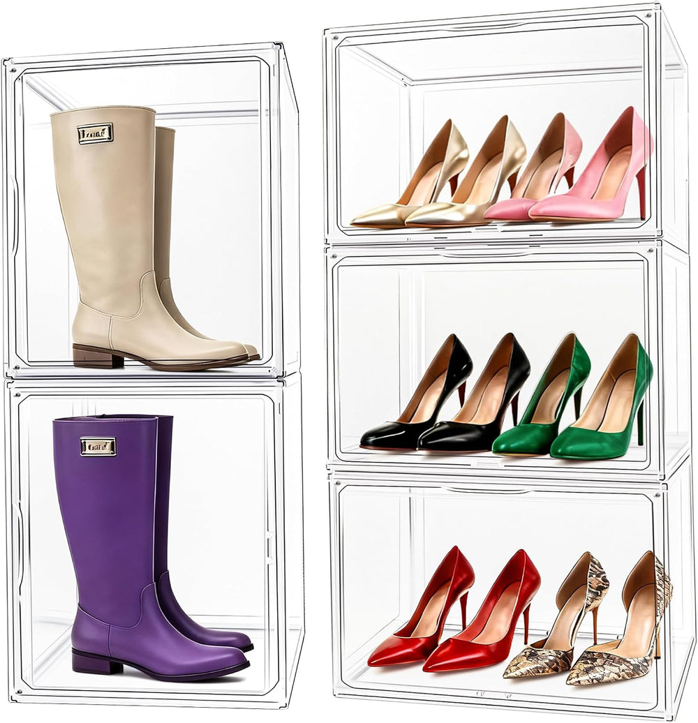 XXX-Large Tall Boot Organizer 3 Pack, 17.3x13x13'' Acrylic Display Case