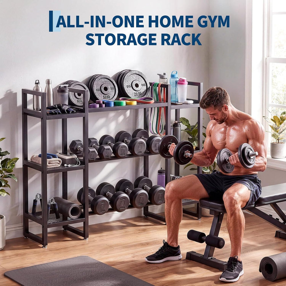 Dumbbell Rack, 720 Lb 3-Tier Weight Rack for Home Gym, Stand Only