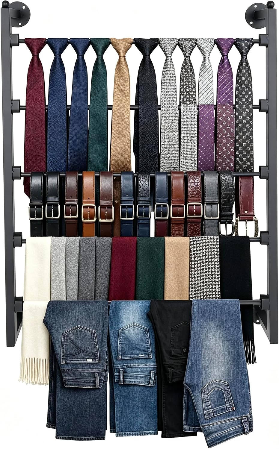 5 Tier Scarf Display Rack Tie Hijab Hanger Ribbon Organiz Wrap Paper Holder
