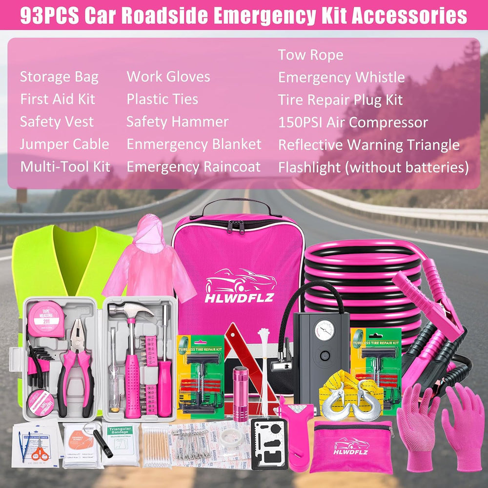 Car Roadside Emergency Kit, Vehicle Truck Safety Emergency Road Side Assistan...