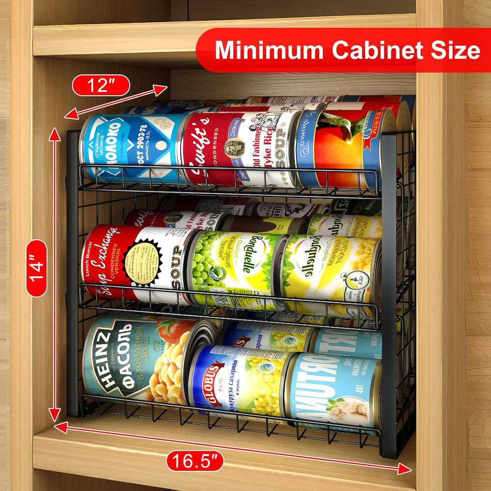 3 Tier Stackable Can Rack Organizer, Adjustable Can Holder for Pantry
