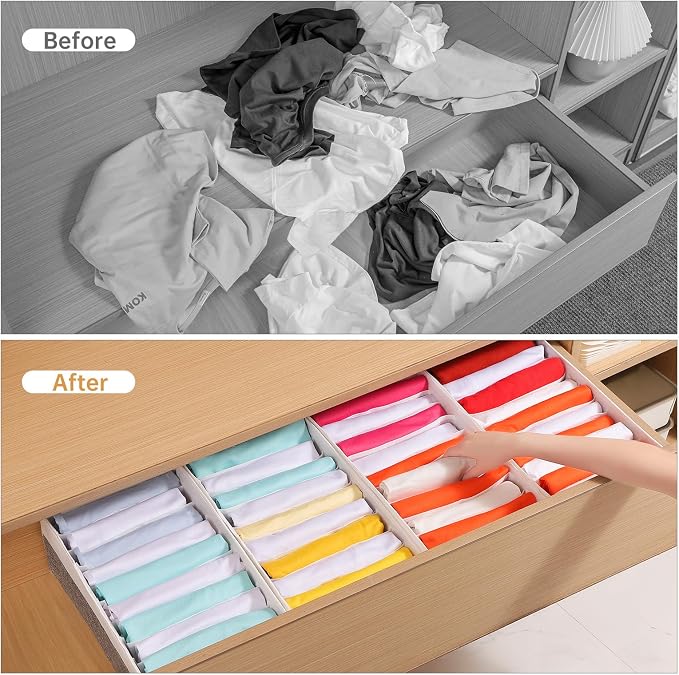 4 Packs T-shirt Drawer Organizers