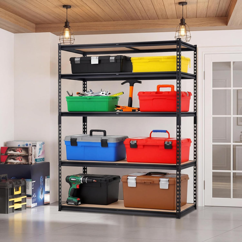 Heavy Duty Garage Storage Shelves, 5-Tier Metal Adjustable Shelving Unit, Sto...