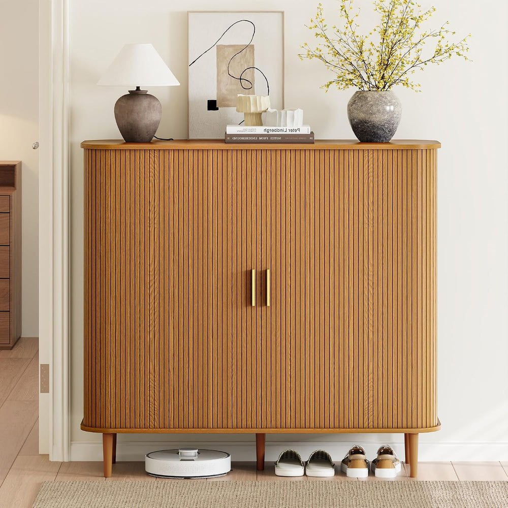 DHH Shoe Storage Cabinet with Sliding Door, 6-Tier Shoe Cabinet with Adjustab...
