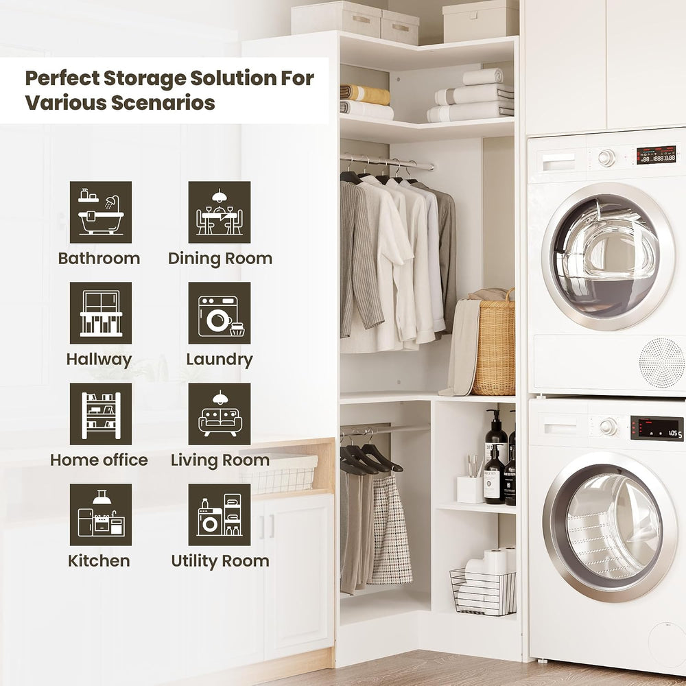 COSIEST Corner Closet System with Shelves, 33.5'' Corner closet organ...