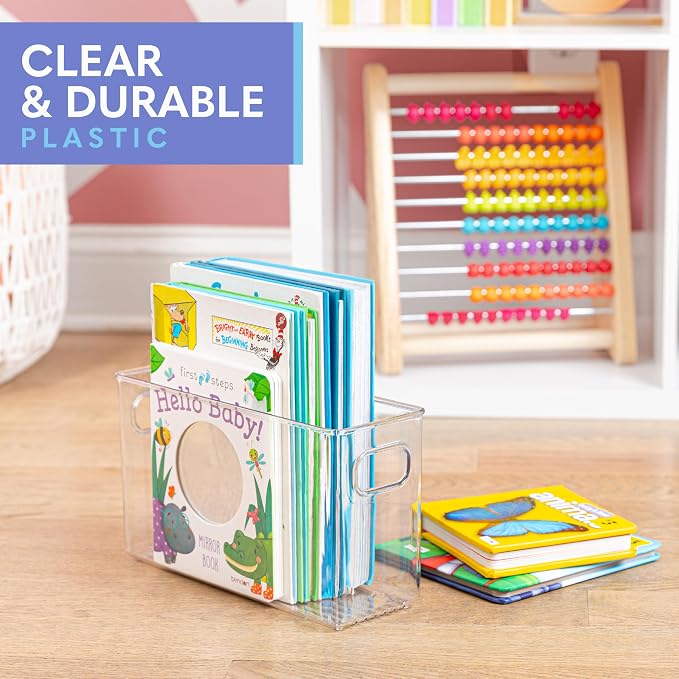 Plastic Food Storage 6 Pack Clear Container Bin