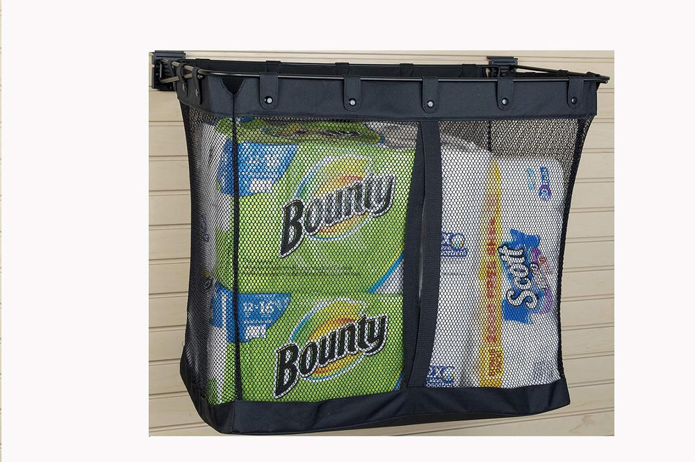 HandiWall Large Mesh Basket for Ball and Sports Storage on Garage Slatwall Pa...