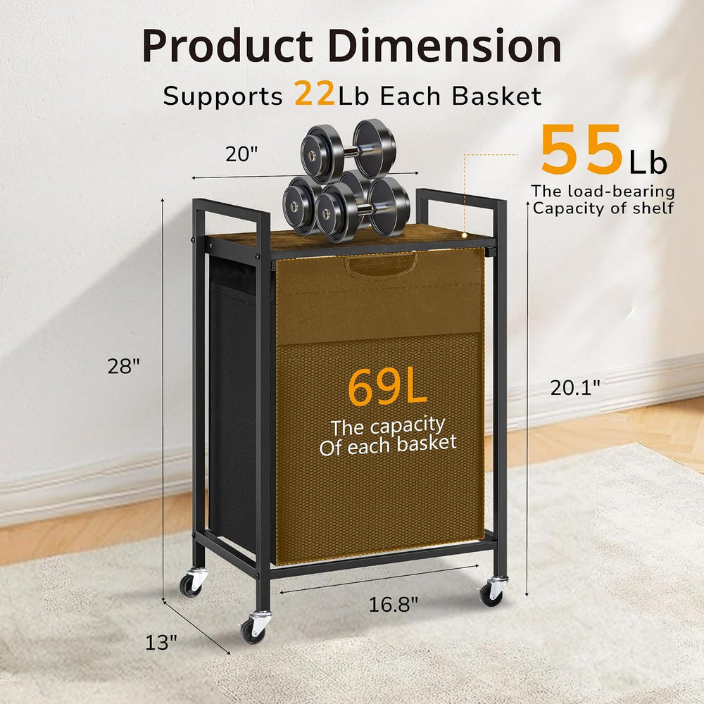 Laundry Basket, Laundry Hamper with 1 Pull-Out Removable Oxford Fabric Bag, 1...