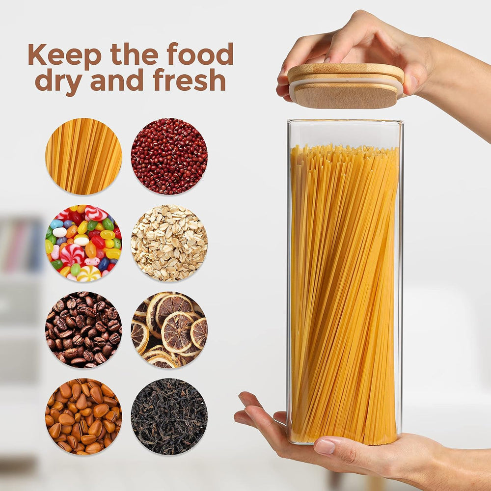 ComSaf Glass Storage Containers Set of 6 (2.2Qt/1.2Qt/0.8Qt/0.6Qt*3)