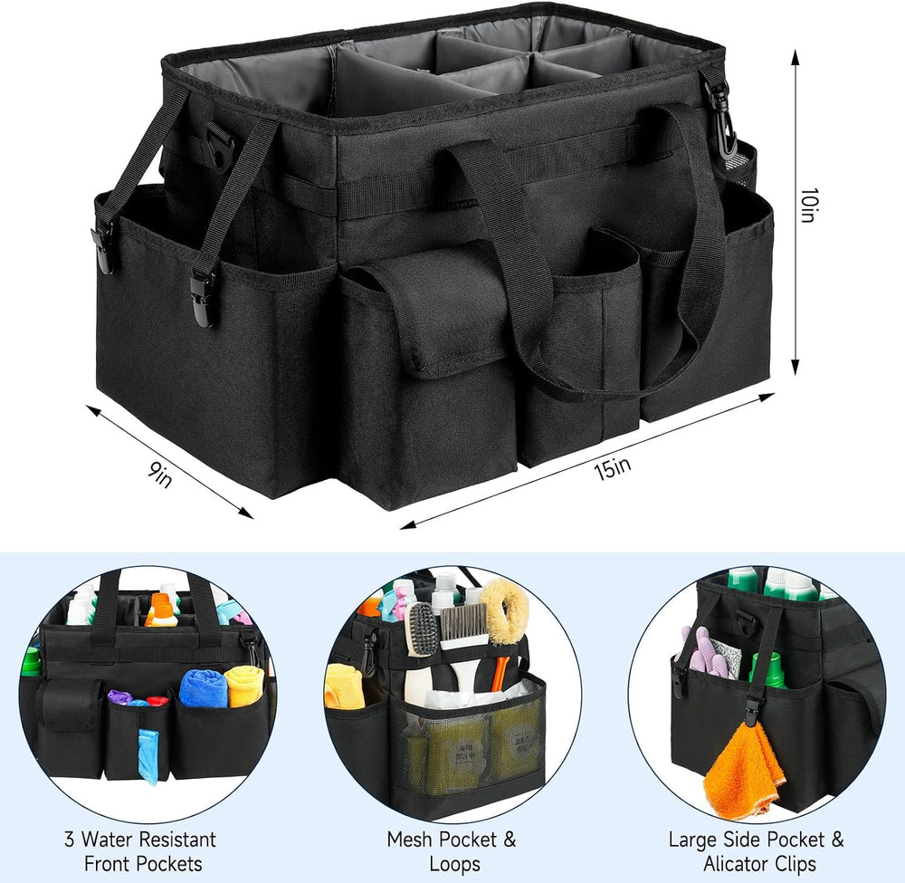 Cleaning Caddy Bag,Large Cleaning Supplies Organizer with Handle for Housekee...