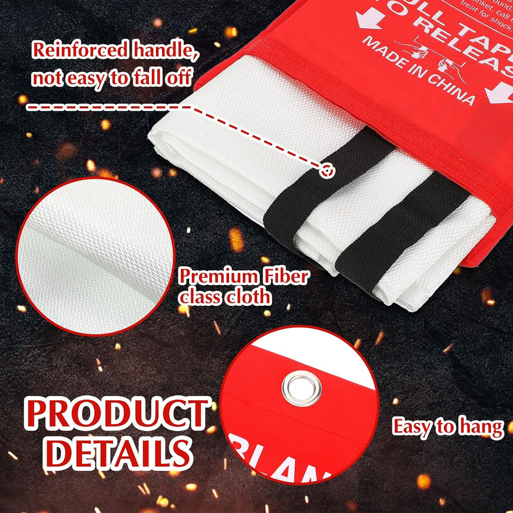 Macarrie 10 Pack 39" X 39" Fire Blanket Emergency for Home Kitchen,...