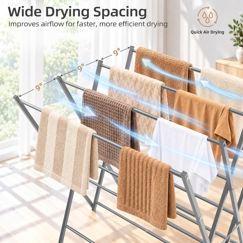 STORAGE MANIAC Foldable Clothes Drying Rack Clothing for Indoor & Outdoor