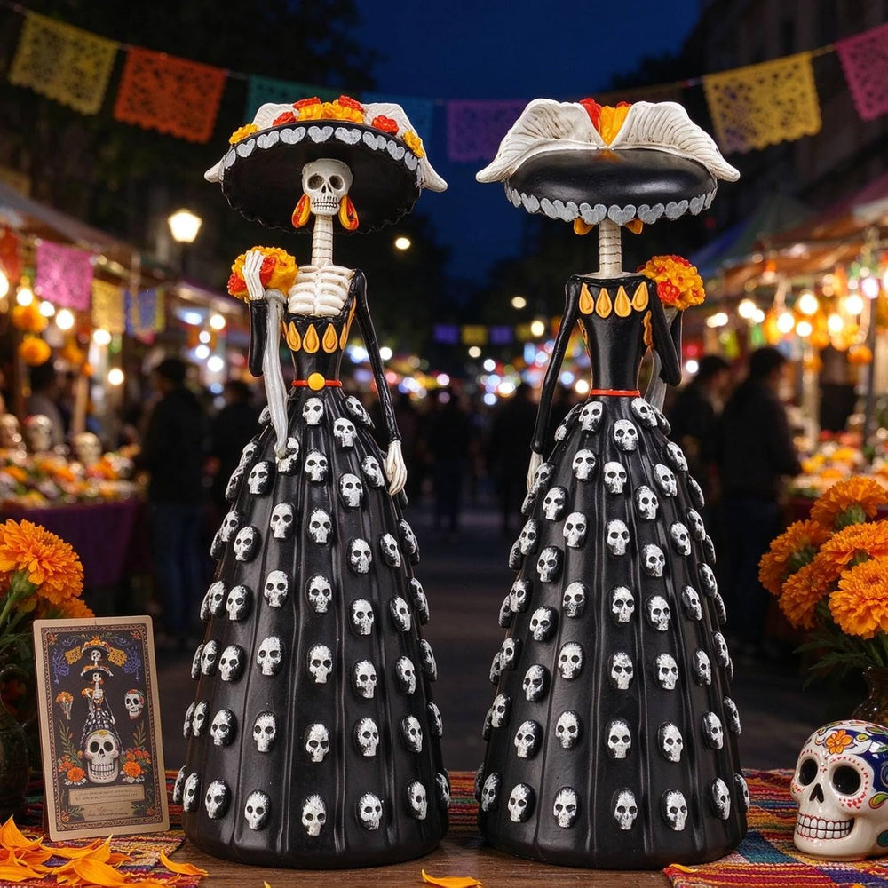 Newman House Studio Halloween Decorations - Mexico Catrina Skeleton Lady