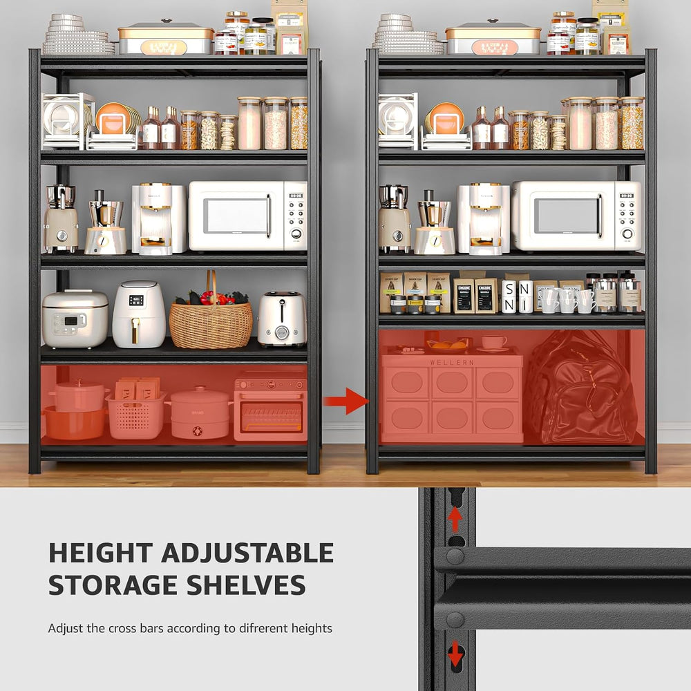 62" Wide Heavy Duty Garage Shelving Units,6000LBS Deep Storage Shelves,B...