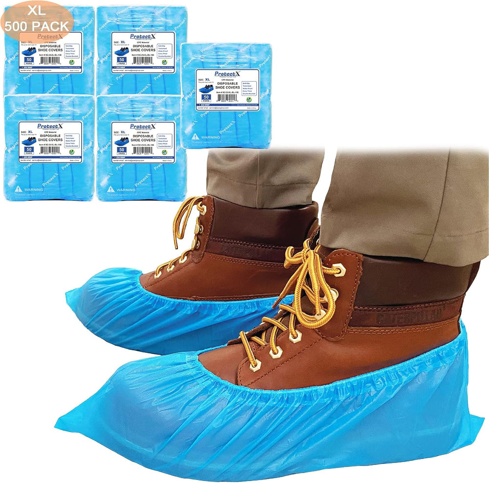 ProtectX Disposable Shoe & Boot Covers, XL Extra Large, 500-pack (250 pai...