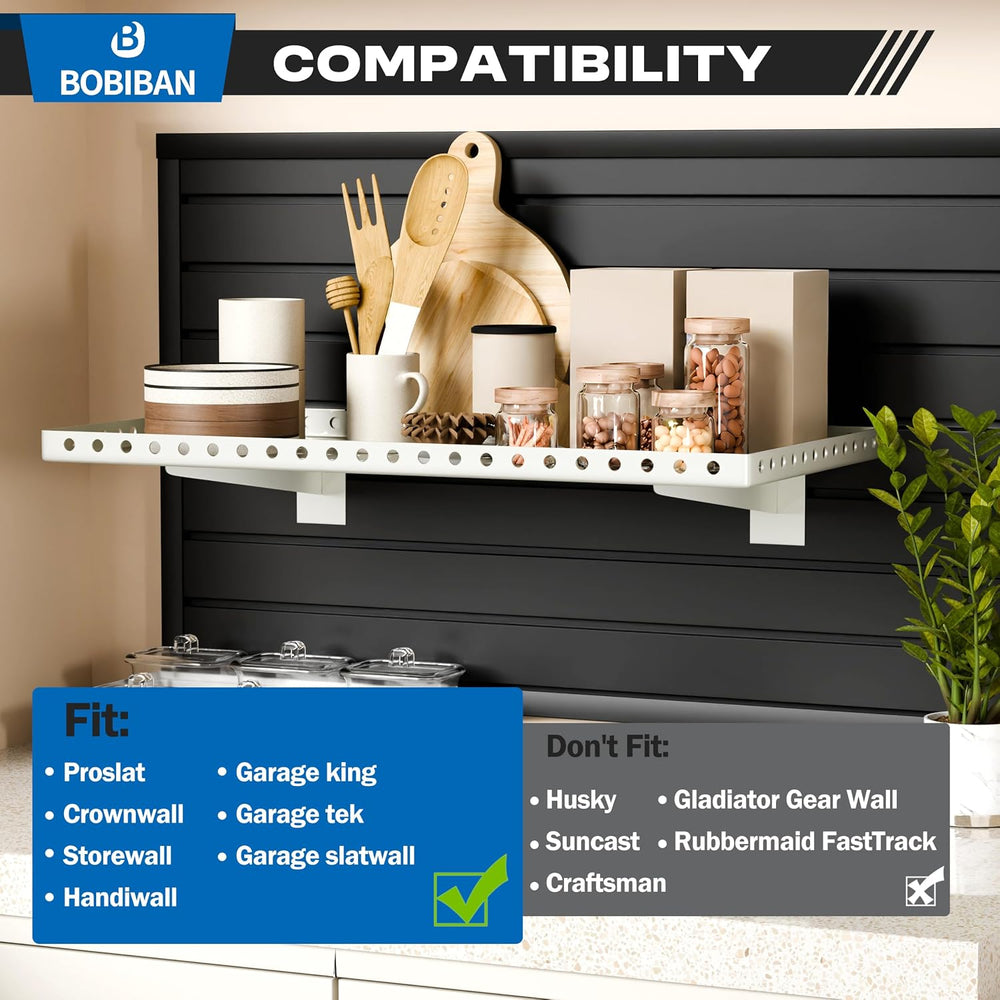 4 Pack Heavy Duty Slatwall Shelves 14 X 24 Inch, White
