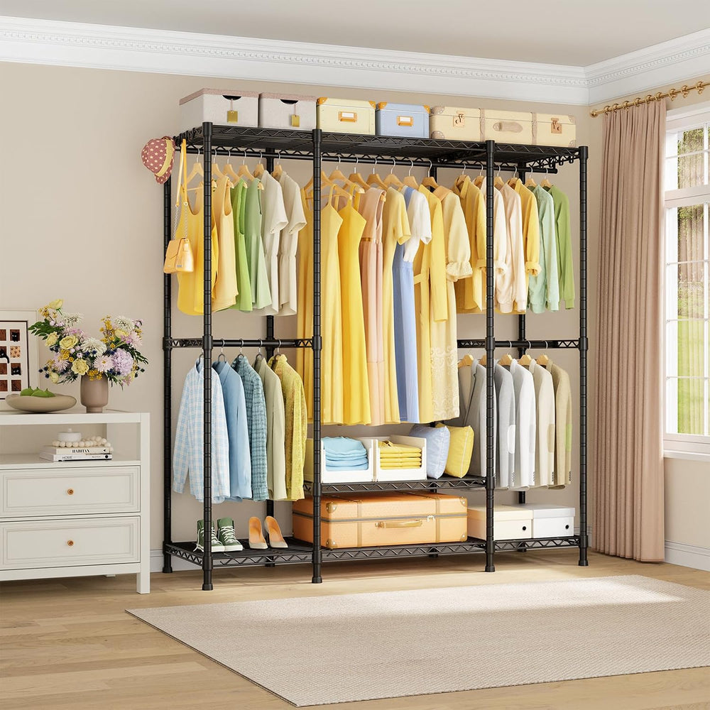 Ulif E3 Heavy Duty Garment Rack 4-Tier Freestanding Closet Organizer System