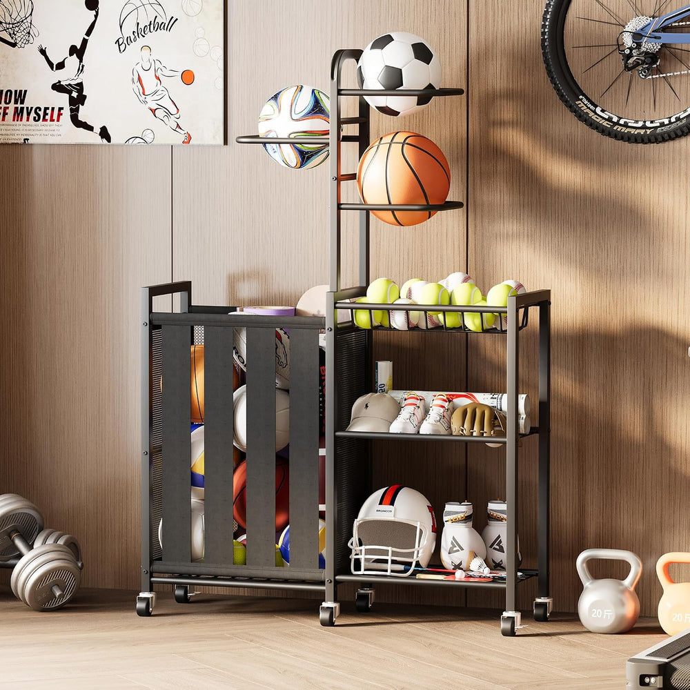 Homeiju Ball Storage Sports Equipment Garage Organizer with Ball Holder