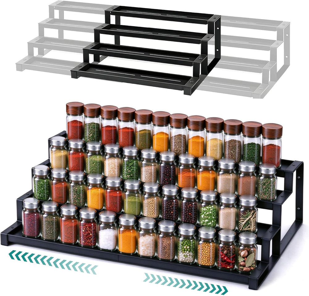 Expandable Spice Rack 4 -Tier Spicy Shelf for Countertop & Cabinet