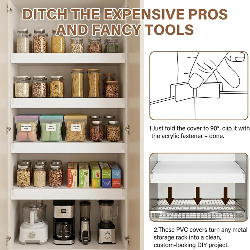 5 Pack Wire Rack Covers for Shelves, 24"x16" PVC Wire Shelf Covers ...