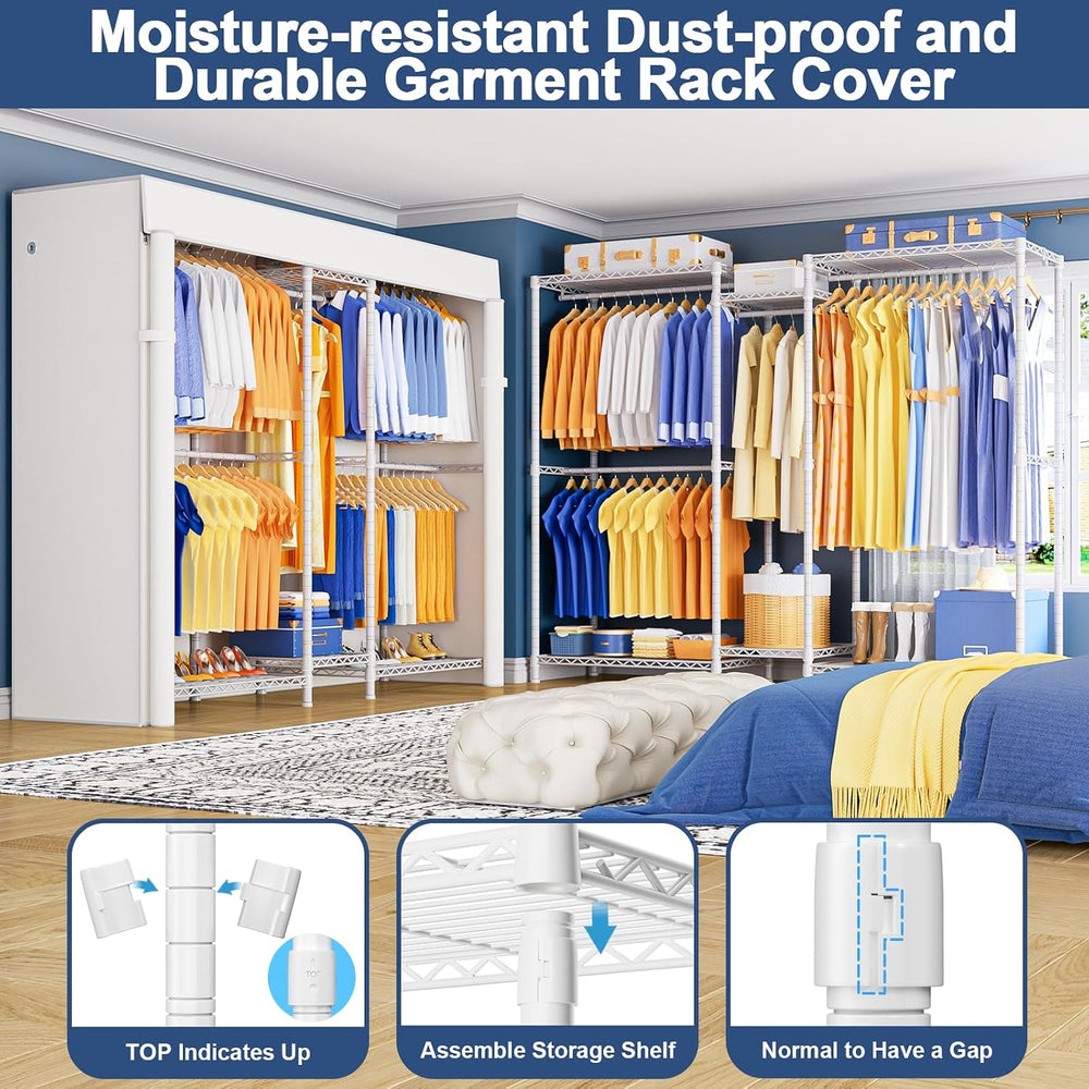 Ulif E12C Pro Heavy Duty Closet Organizer System,Freestanding Clothing Racks ...
