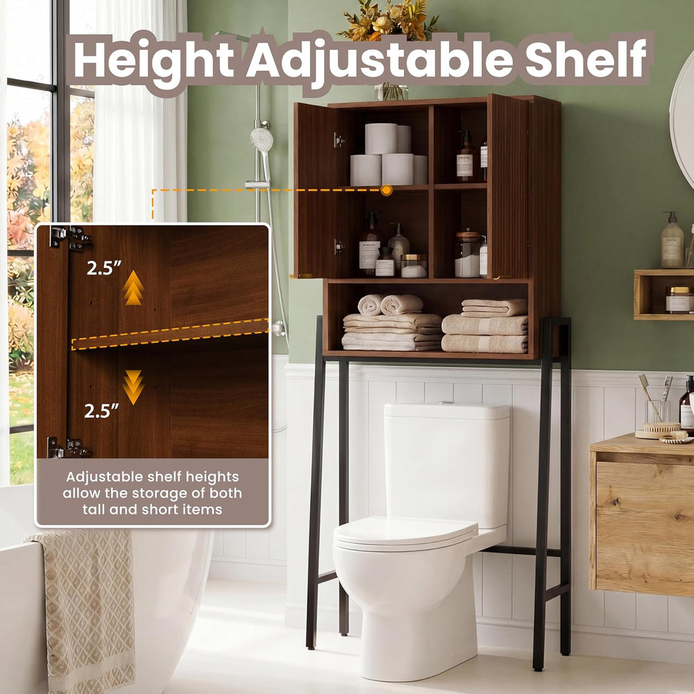 25"W Over The Toilet Storage Cabinet,Toilet Storage Cabinet, Walnut
