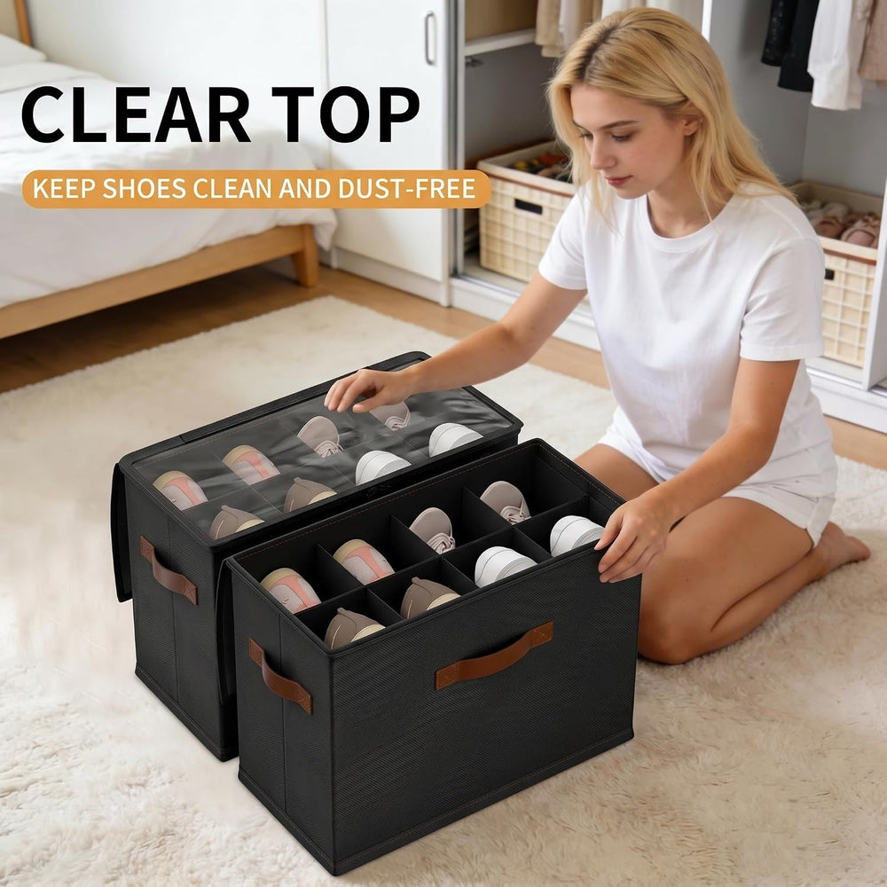 EE-RoomWorld 2 Pack rolling shoe rack on wheels,No Assemble Required shoe org...