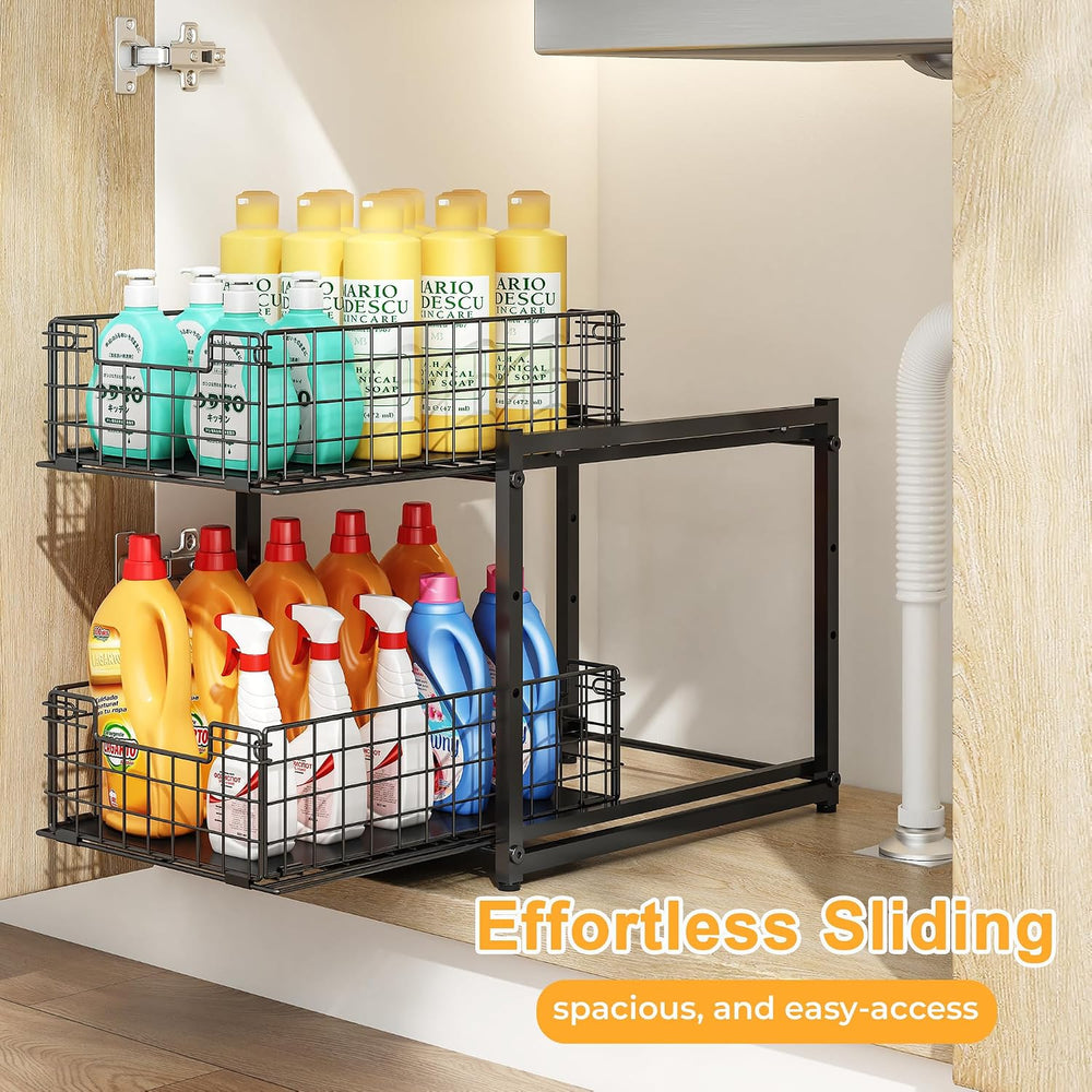 Under Sink Organizer, 2-Tier Pull Out Cabinet Organizer