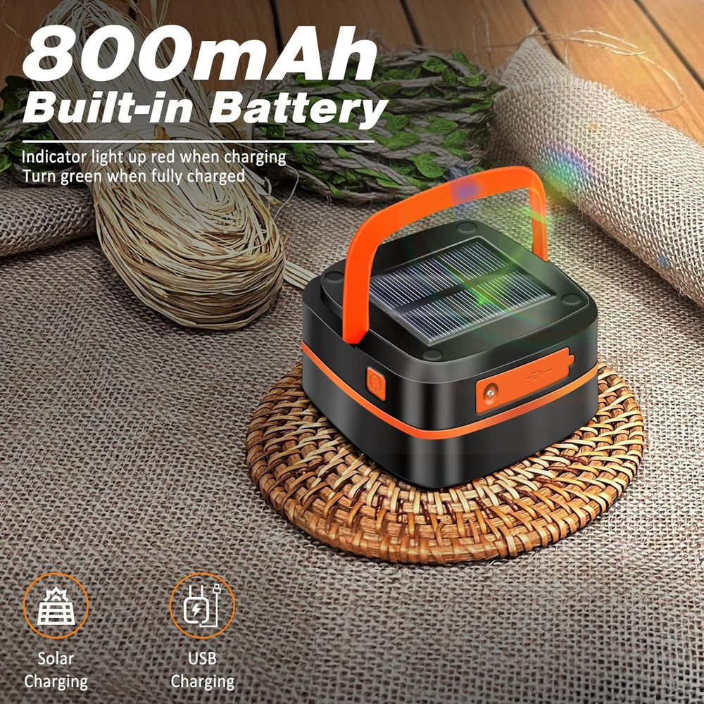 DIBMS 2-Pack Folding Solar Camping Lantern Flashlights Rechargeable Light