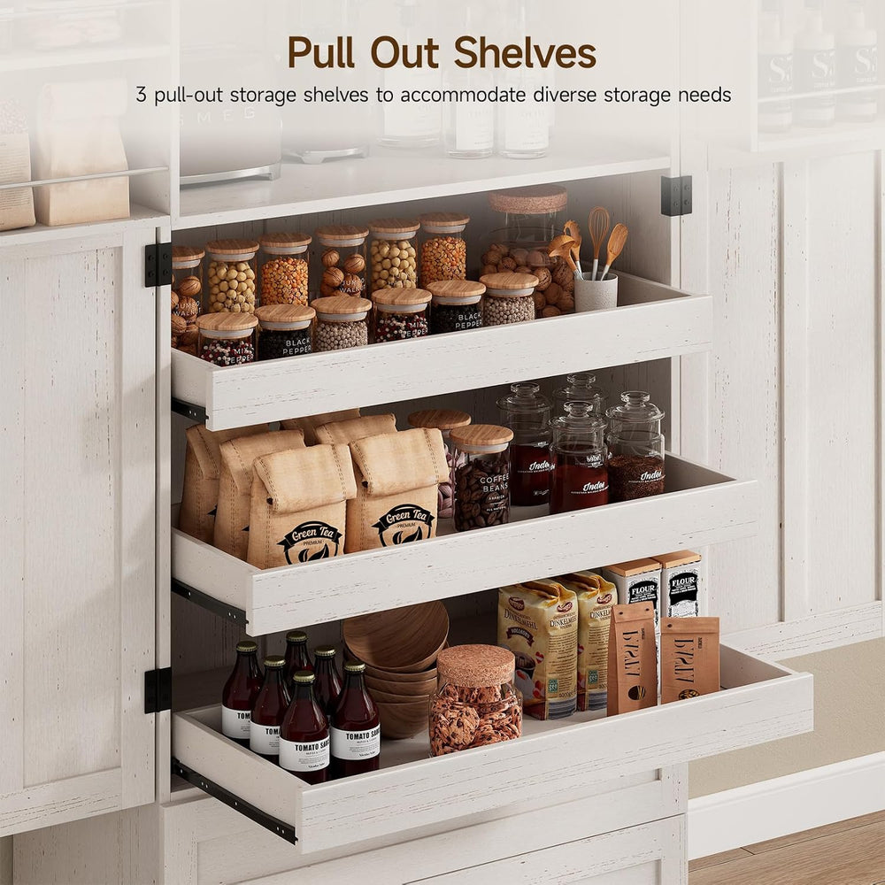 71" Tall Kitchen Pantry Cabinet, Freestanding Storage Cabinet with Drawers