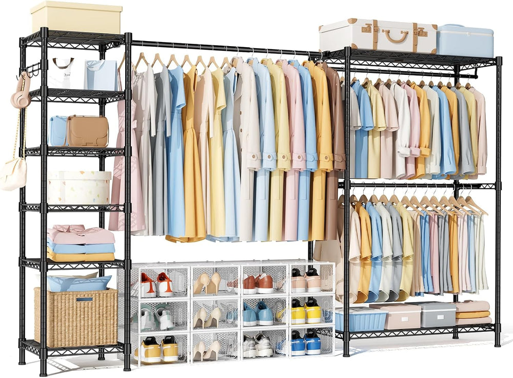 VTRIN Heavy Duty Clothes Rack, Freestanding Metal Closet Garment Rack Black