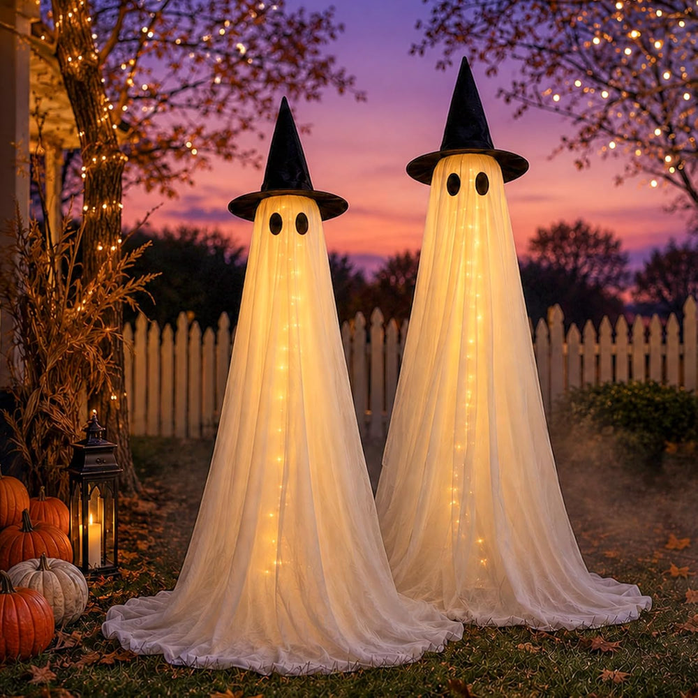2 Pack 5 Ft Large Light Up Ghost Decor - Halloween Decorations Outdoor