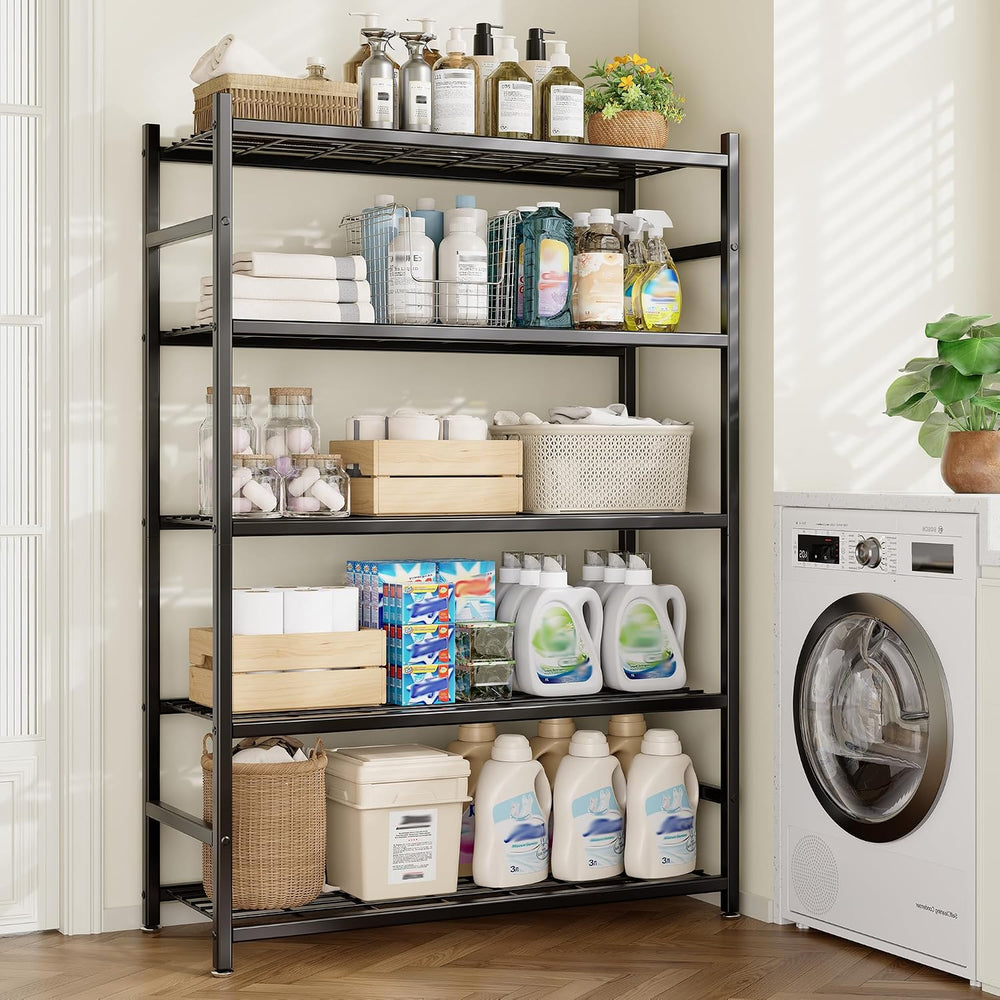 36.4" W Storage Shelves, 5-Tier Metal Shelving Unit with Leveling Feet