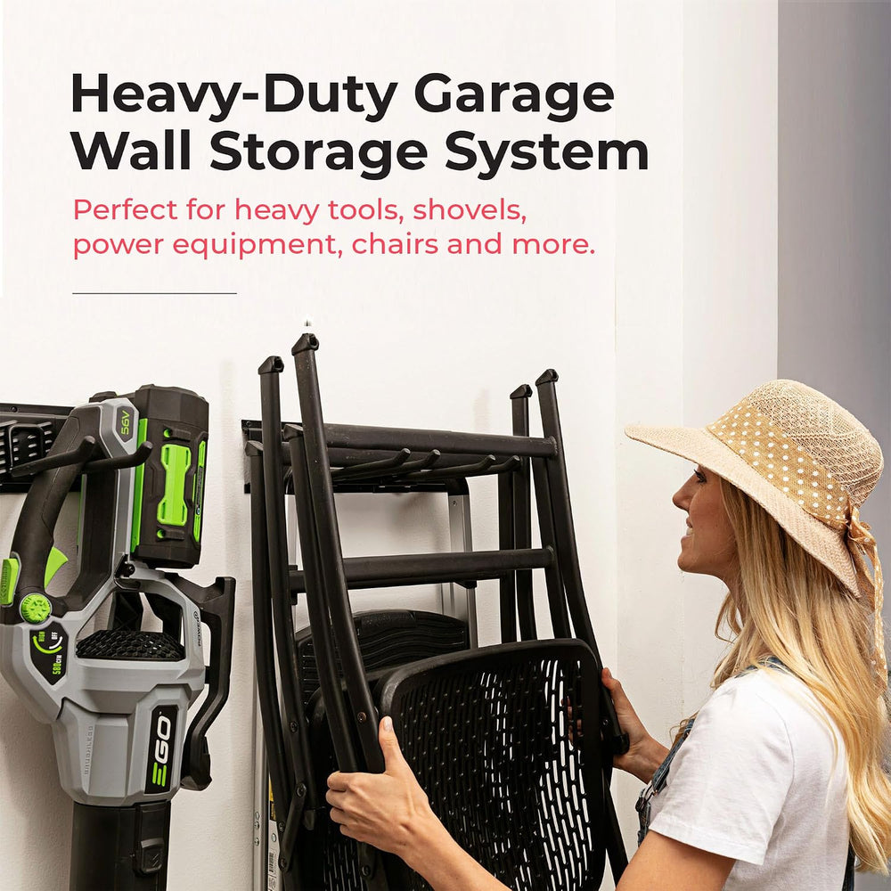 Garage Tool Organizer Wall Mount, 96", 6 Racks 12 Hooks, 600 lbs