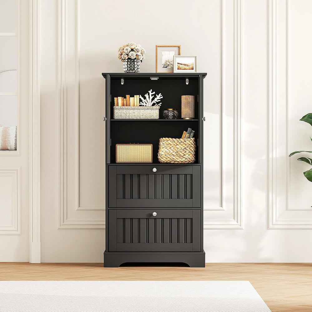 Bathroom Floor Cabinet with 2 Drawers and Adjustable Shelf