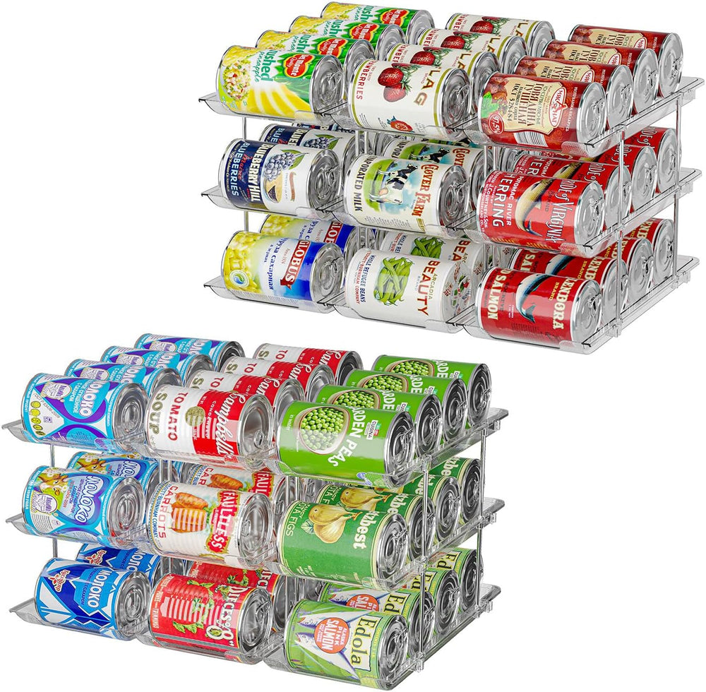 2 Pack 3-Tier Can Organizer for Pantry, Stackable Can Storage Rack