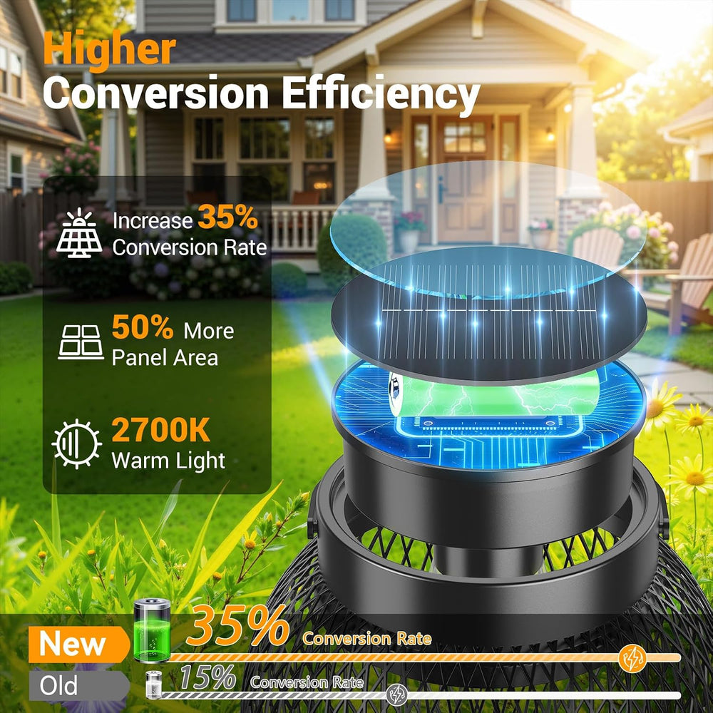 Solar Lanterns Outdoor Waterproof, Metal Hanging Solar Lights, 4 Pack