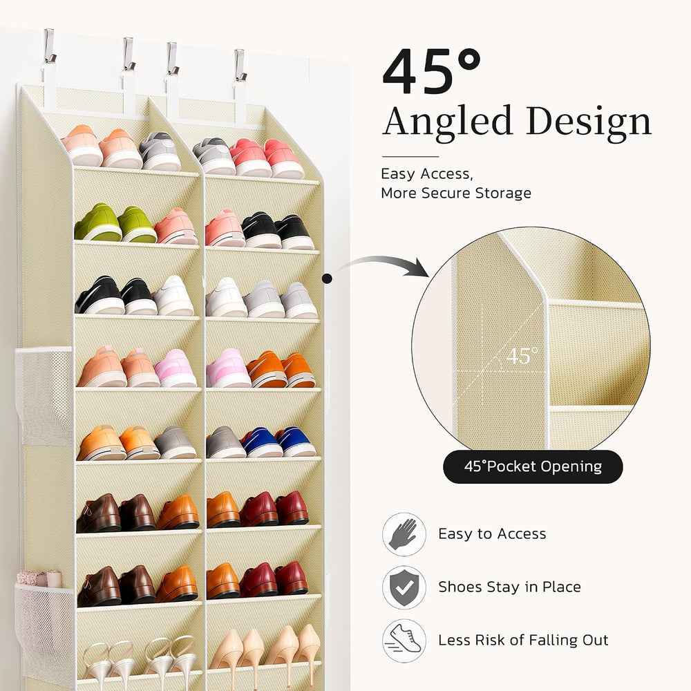 Over the Door Shoe Organizer, 20-30 Pairs Heavy-Duty Hanging Shoe Storage wit...