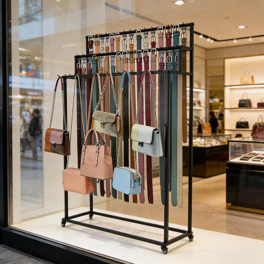 Belt Rack,Belt Display Organizer,Retail Rack for Belts Ties Bags
