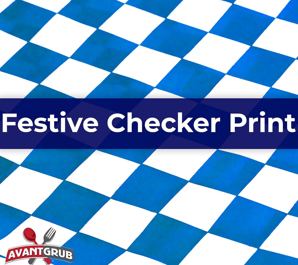 Extra Large, Grease Resistant Blue Checkered Sandwich Liner 300 Sheet Pack. M...