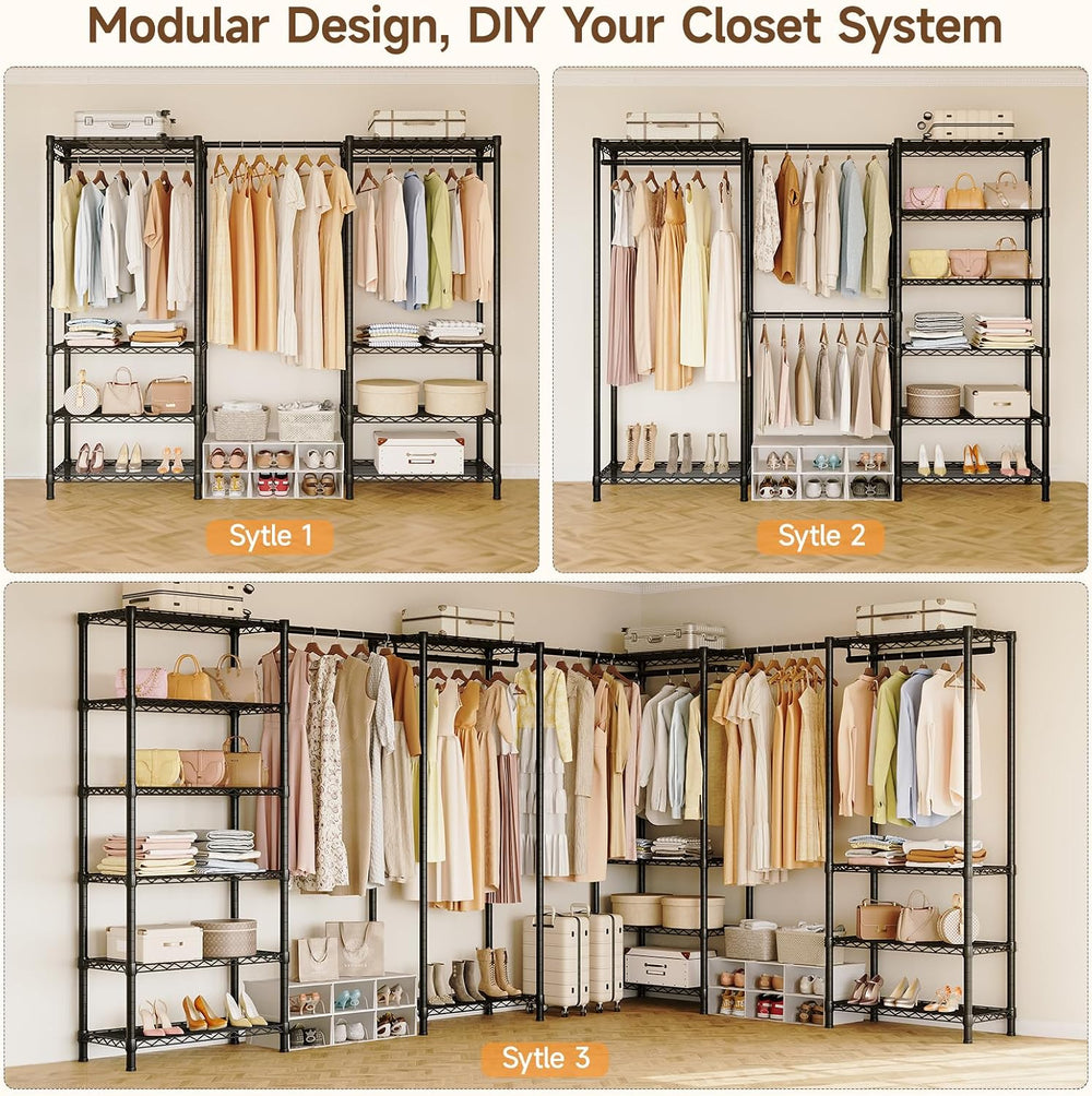 E3 Expandable Freestanding Closet Organizer System, Portable Closet