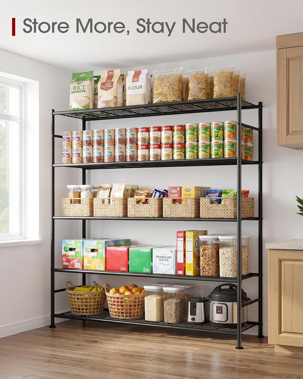 Sakugi Garage Shelving, 5-Tier Storage Shelves, 47.5"x12.5"x61"...