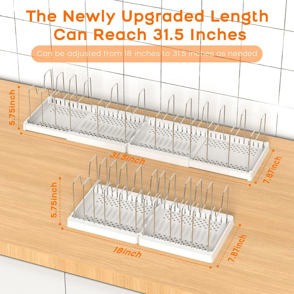 Nigelia 31.5" Expandable Pots and Pans Lid Organizer Under Cabinet (2 Pack)