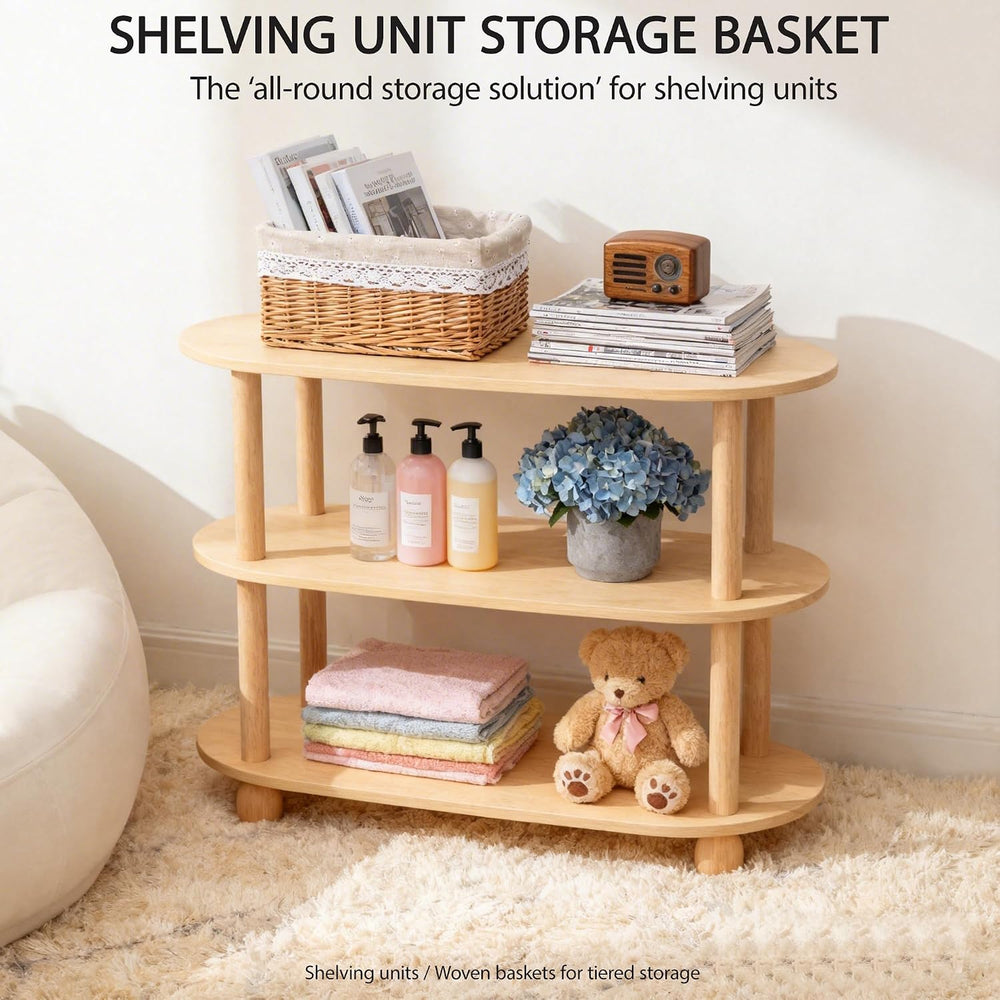 Rectangular Wicker Storage Basket with Removable Liner (Large)