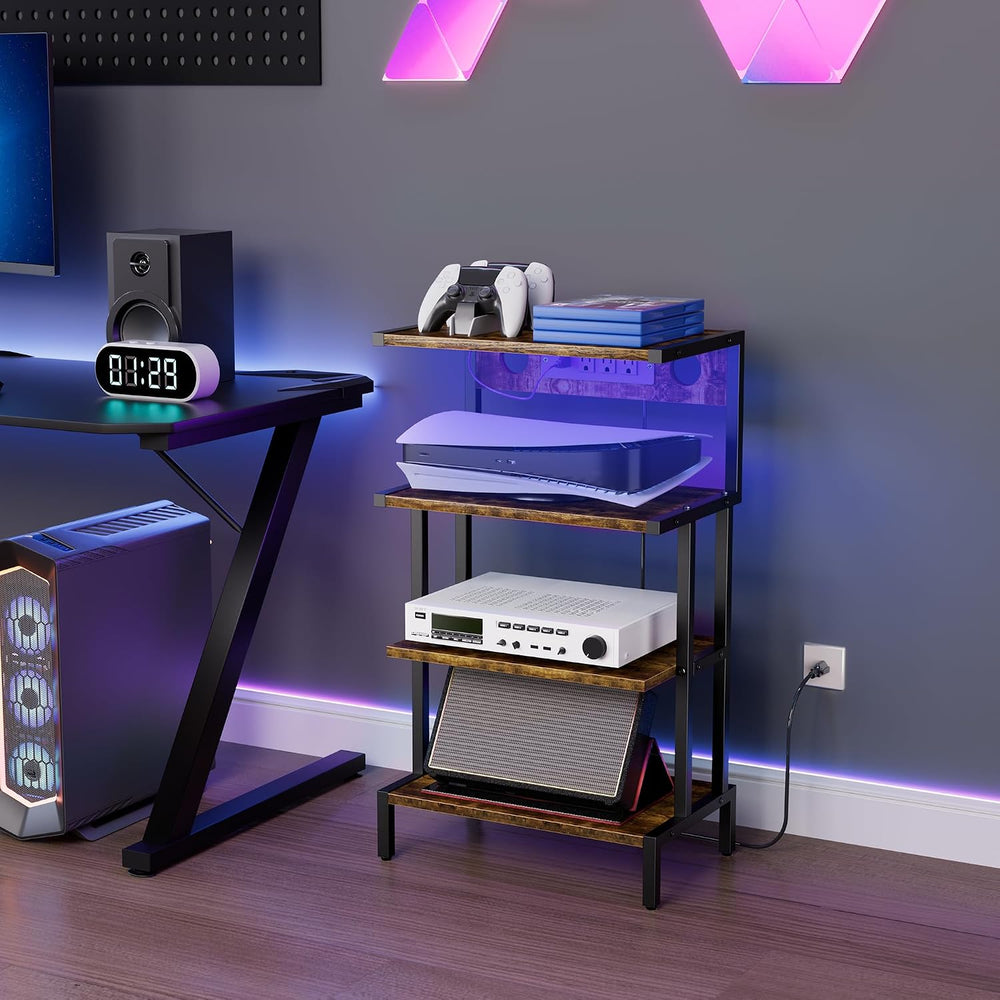 Aquzee 4-Tier Video Game Console Shelf, Stereo Racks - Media Stand