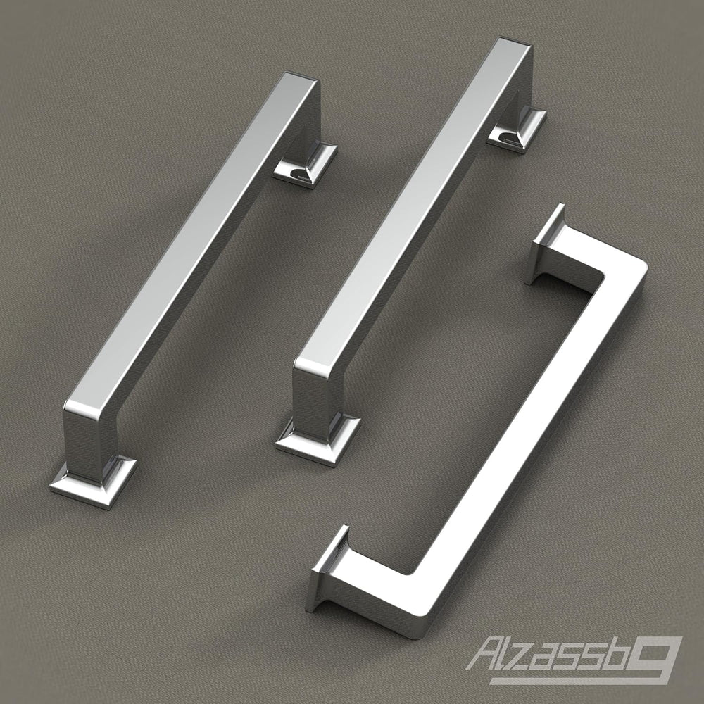 Alzassbg 3" Polished Chrome Cabinet Pulls and Handles 10 Pack, AL3046CP